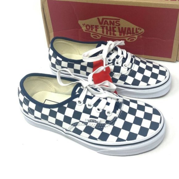 VANS Original Authentic DRS Checkerboard Dark Blue White Kids Sneakers OA2Z5IKLS - Picture 5 of 7